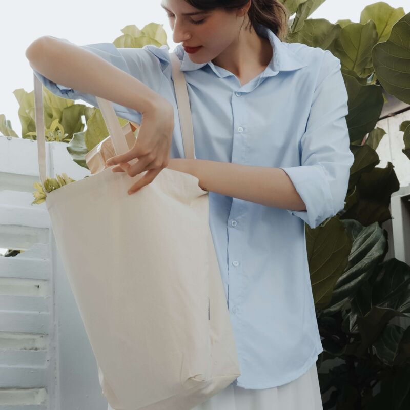 Canvas Tote with Base Thumbnail