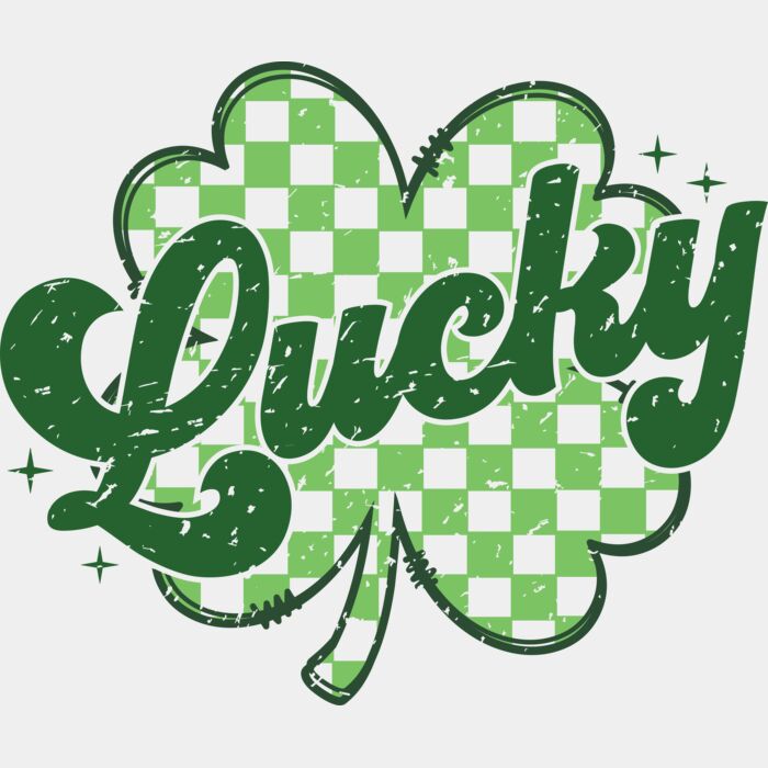 Lucky St Patrick's Day Checkered Clover Thumbnail
