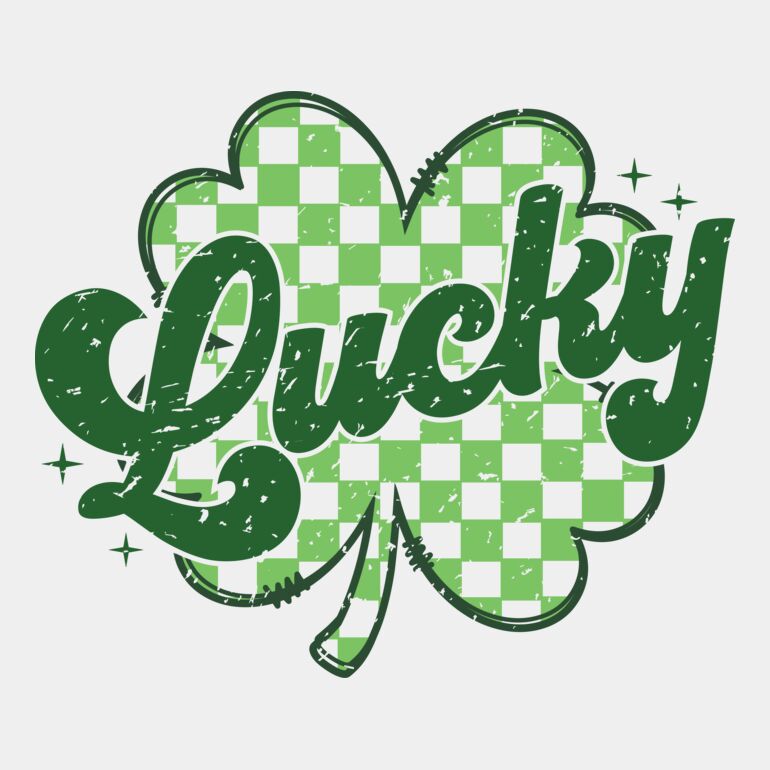 Lucky St Patrick's Day Checkered Clover Thumbnail